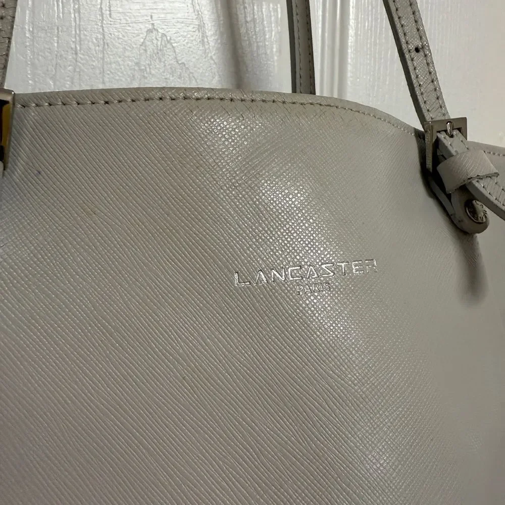 Chic Gray Leather Laptop Tote by Longchamp